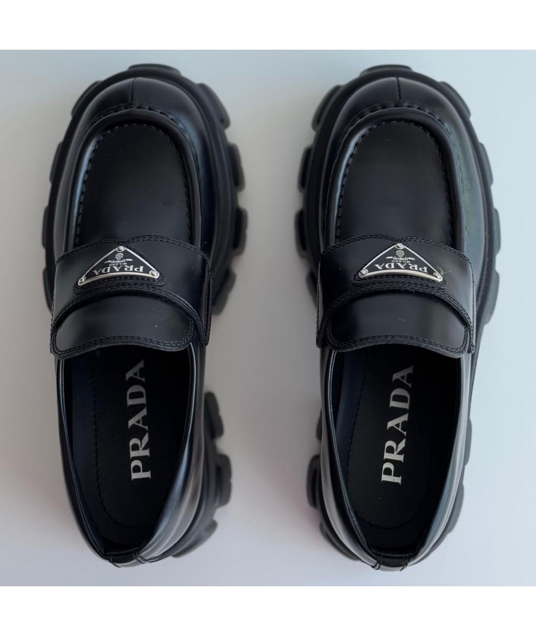 PRADA Черные кожаные лоферы, фото 3