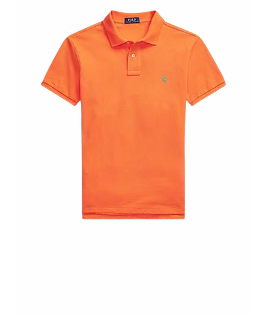 POLO RALPH LAUREN Оранжевое хлопковое поло с коротким рукавом, фото 8