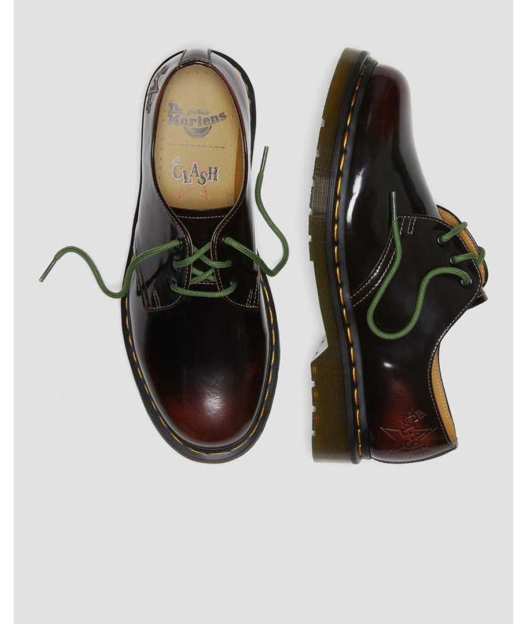 DR. MARTENS Бордовые кожаные низкие ботинки, фото 3