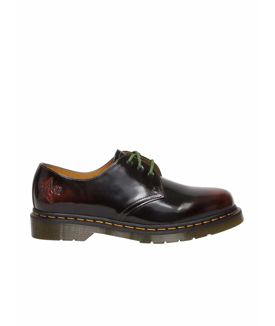 DR. MARTENS Бордовые кожаные низкие ботинки, фото 1