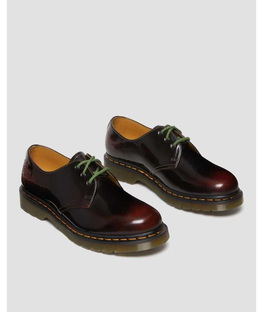 DR. MARTENS Бордовые кожаные низкие ботинки, фото 2