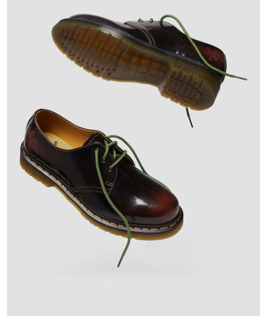 DR. MARTENS Бордовые кожаные низкие ботинки, фото 6