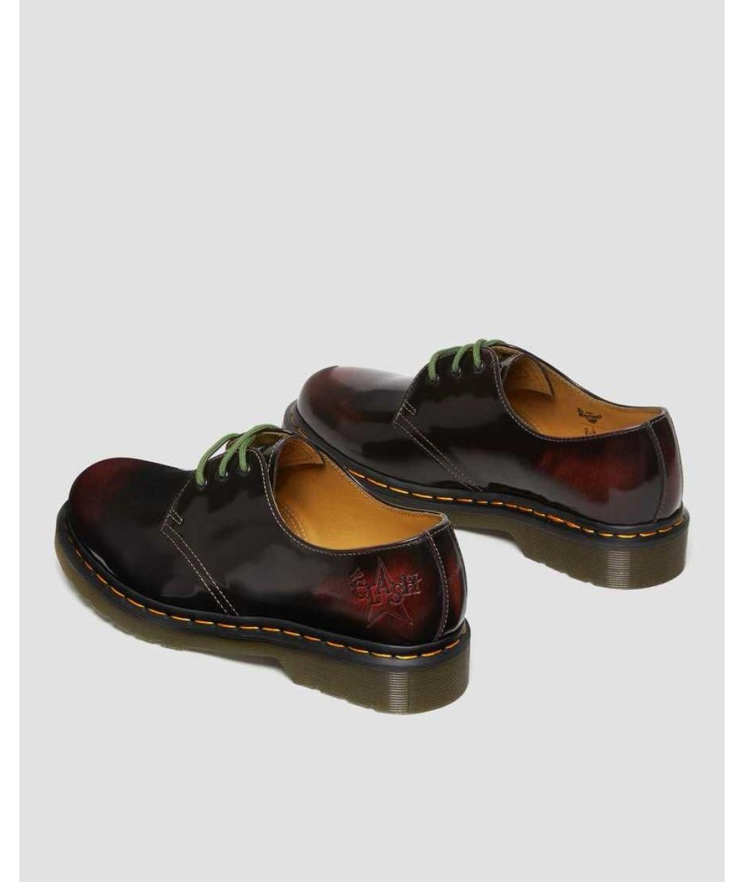 DR. MARTENS Бордовые кожаные низкие ботинки, фото 4