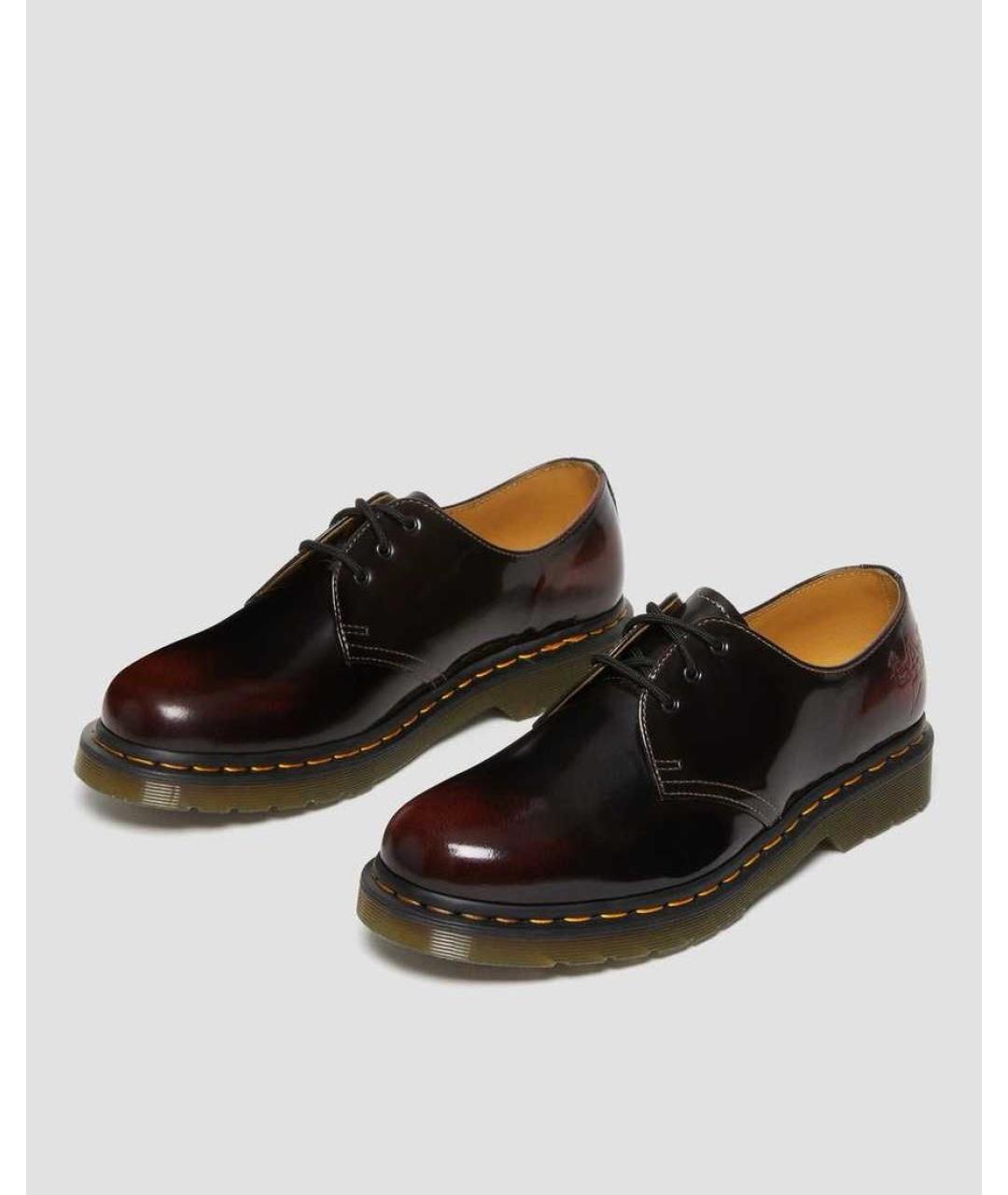 DR. MARTENS Бордовые кожаные низкие ботинки, фото 8