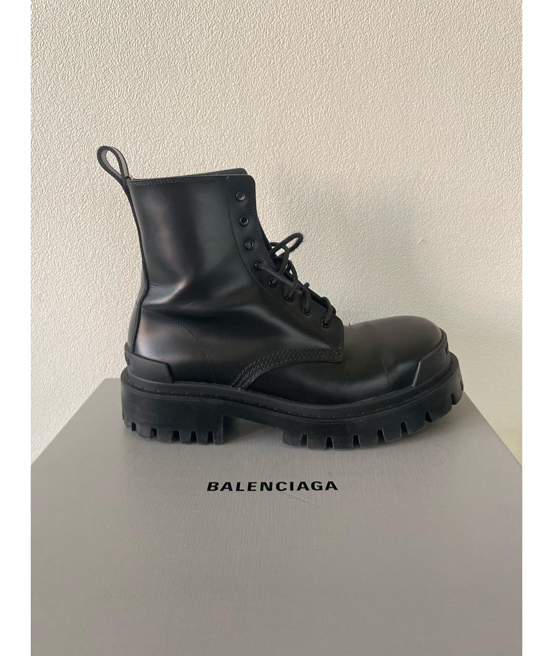 BALENCIAGA Черные кожаные ботинки, фото 8