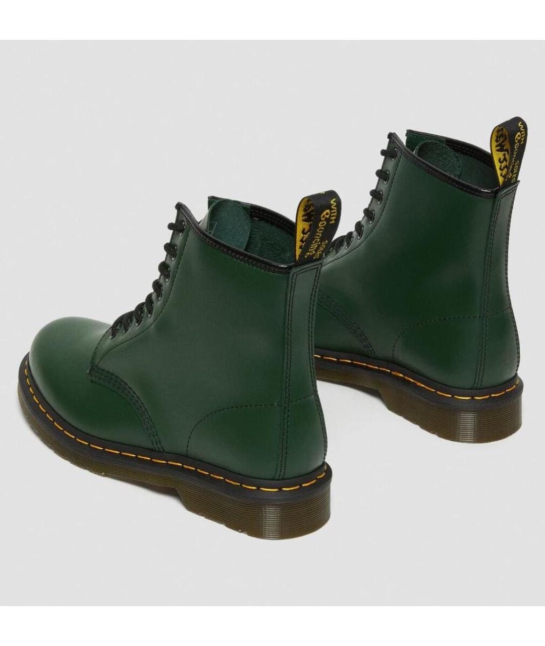 DR. MARTENS Зеленые кожаные высокие ботинки, фото 4