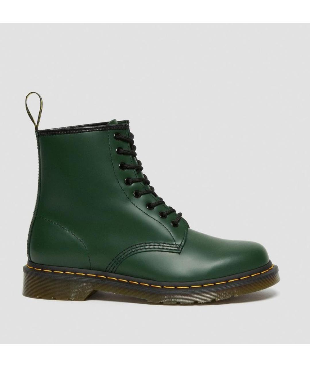 DR. MARTENS Зеленые кожаные высокие ботинки, фото 7