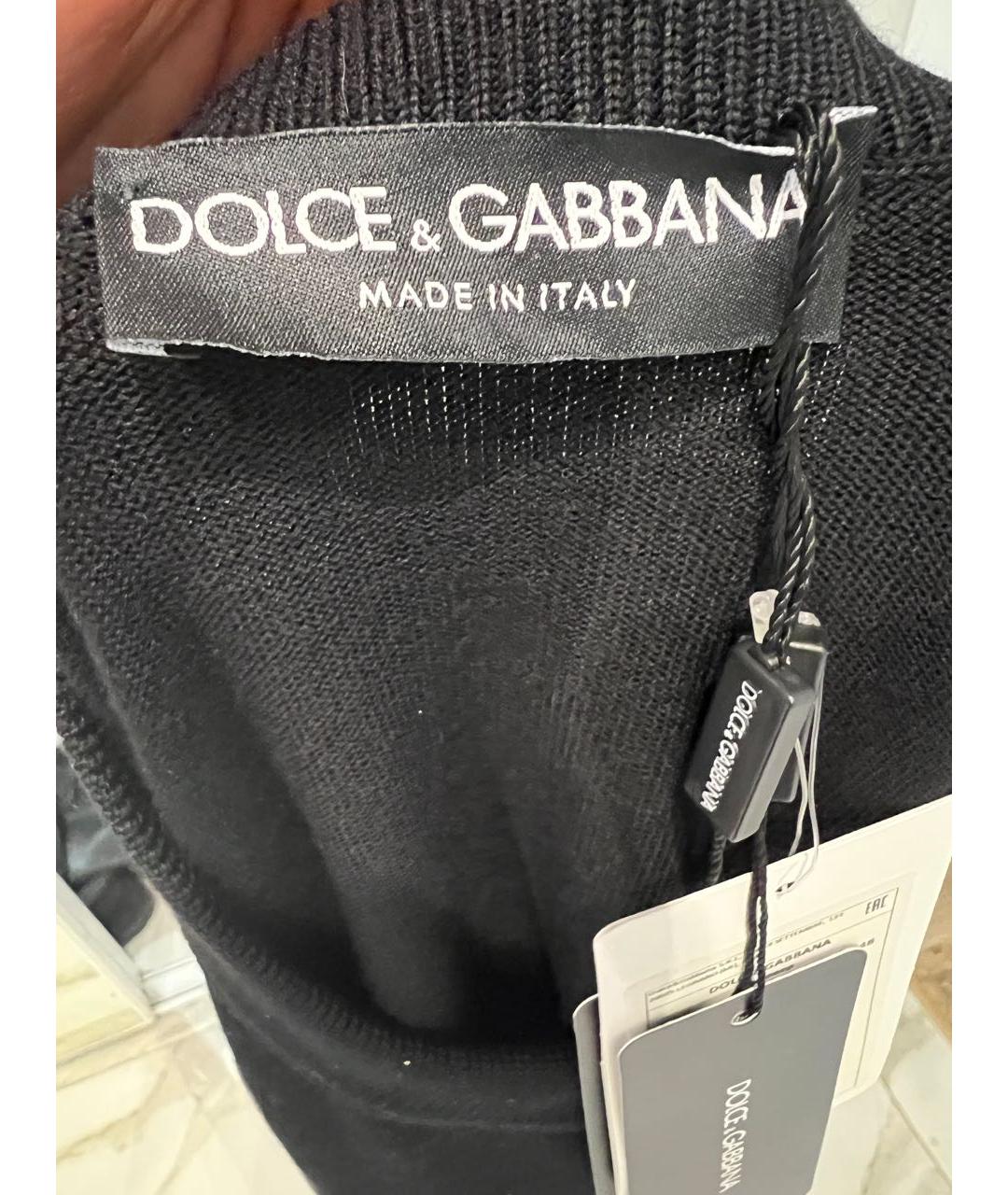 DOLCE&GABBANA Черный шерстяной джемпер / свитер, фото 4