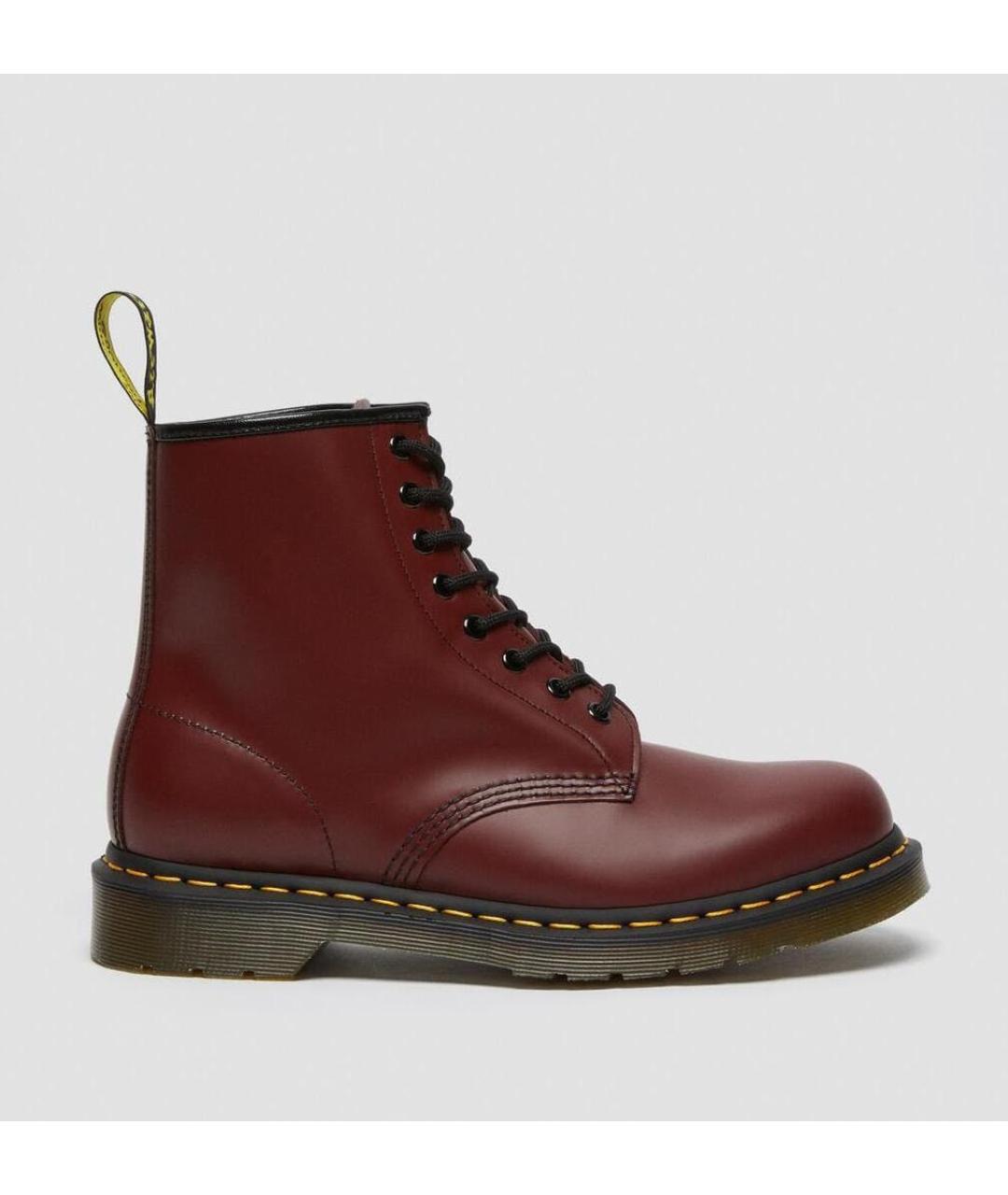 DR. MARTENS Бордовые кожаные высокие ботинки, фото 7