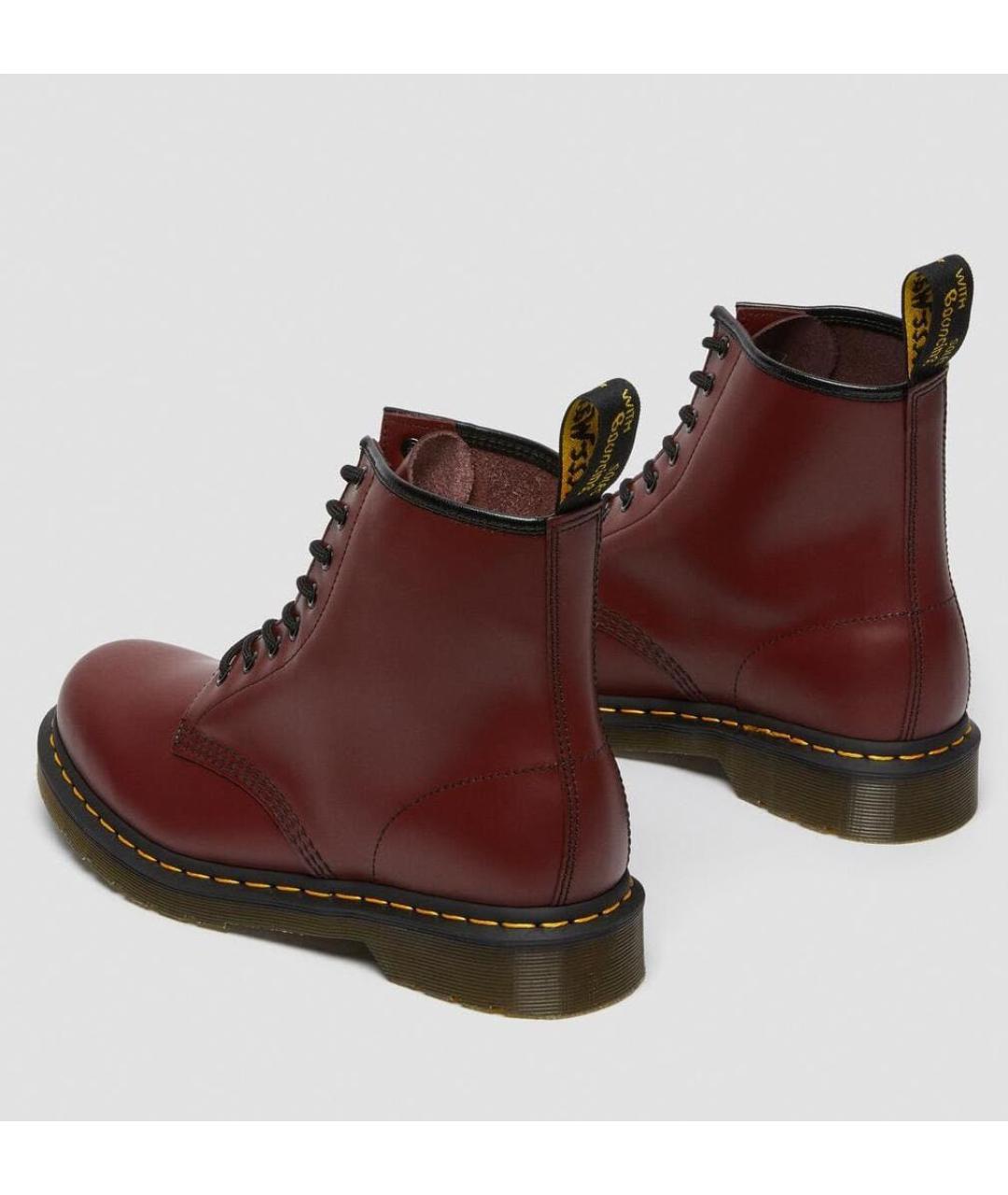 DR. MARTENS Бордовые кожаные высокие ботинки, фото 4