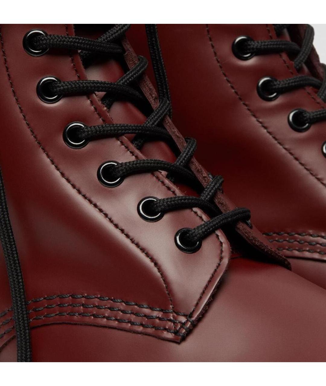 DR. MARTENS Бордовые кожаные высокие ботинки, фото 5