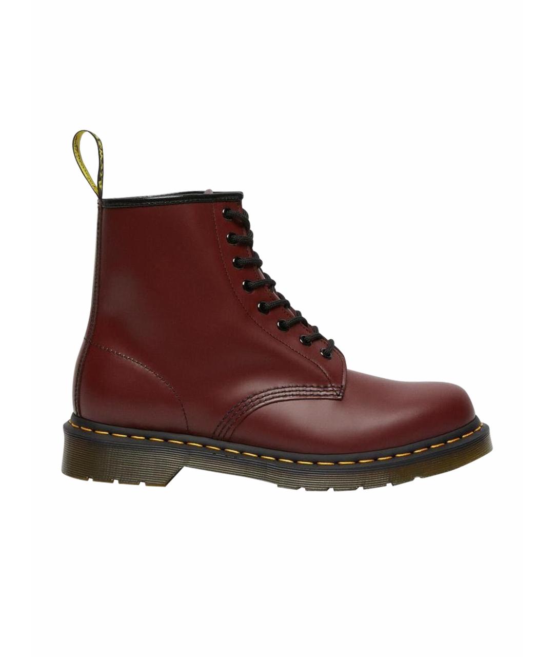 DR. MARTENS Бордовые кожаные высокие ботинки, фото 1