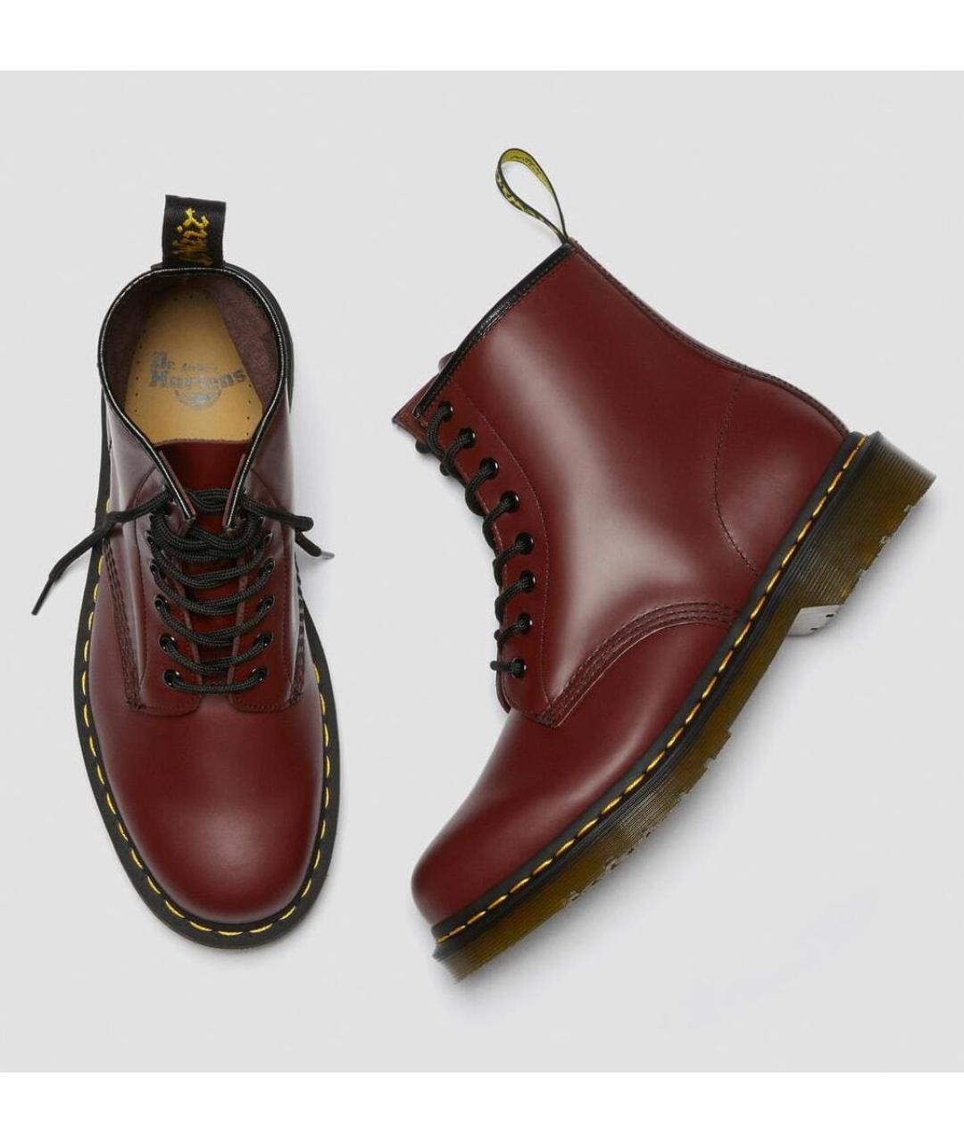 DR. MARTENS Бордовые кожаные высокие ботинки, фото 3