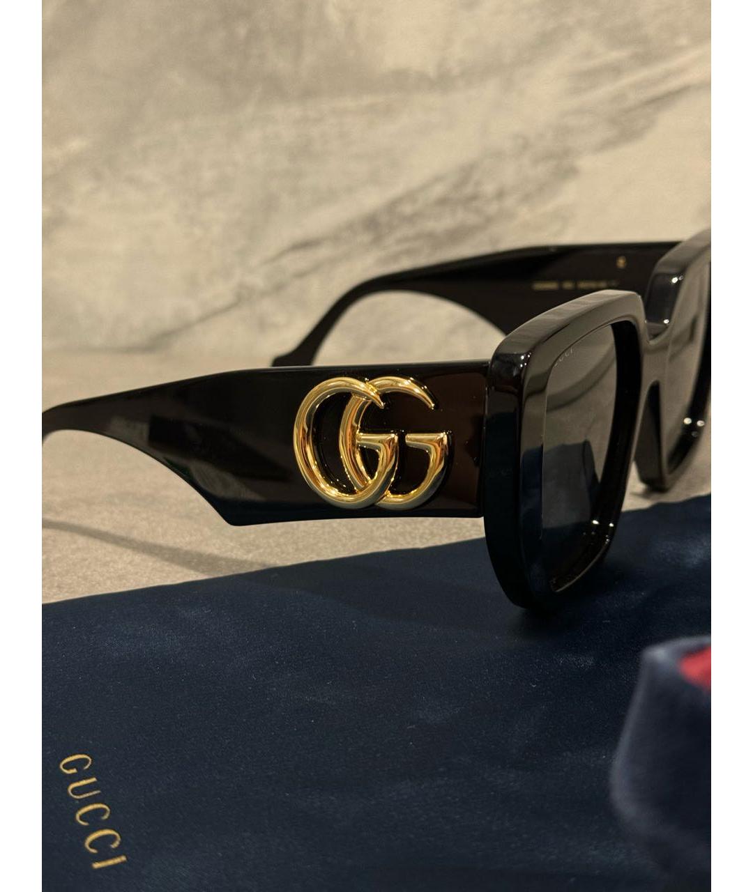 GUCCI Черные пластиковые солнцезащитные очки, фото 3