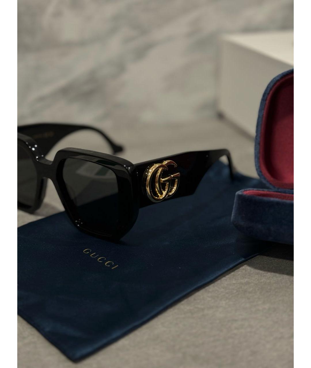 GUCCI Черные пластиковые солнцезащитные очки, фото 2