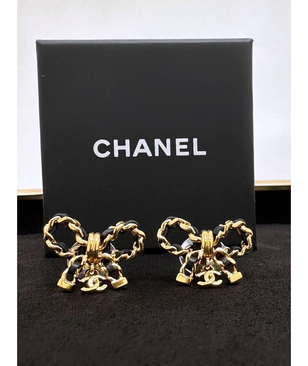 CHANEL Золотые латунные серьги, фото 6