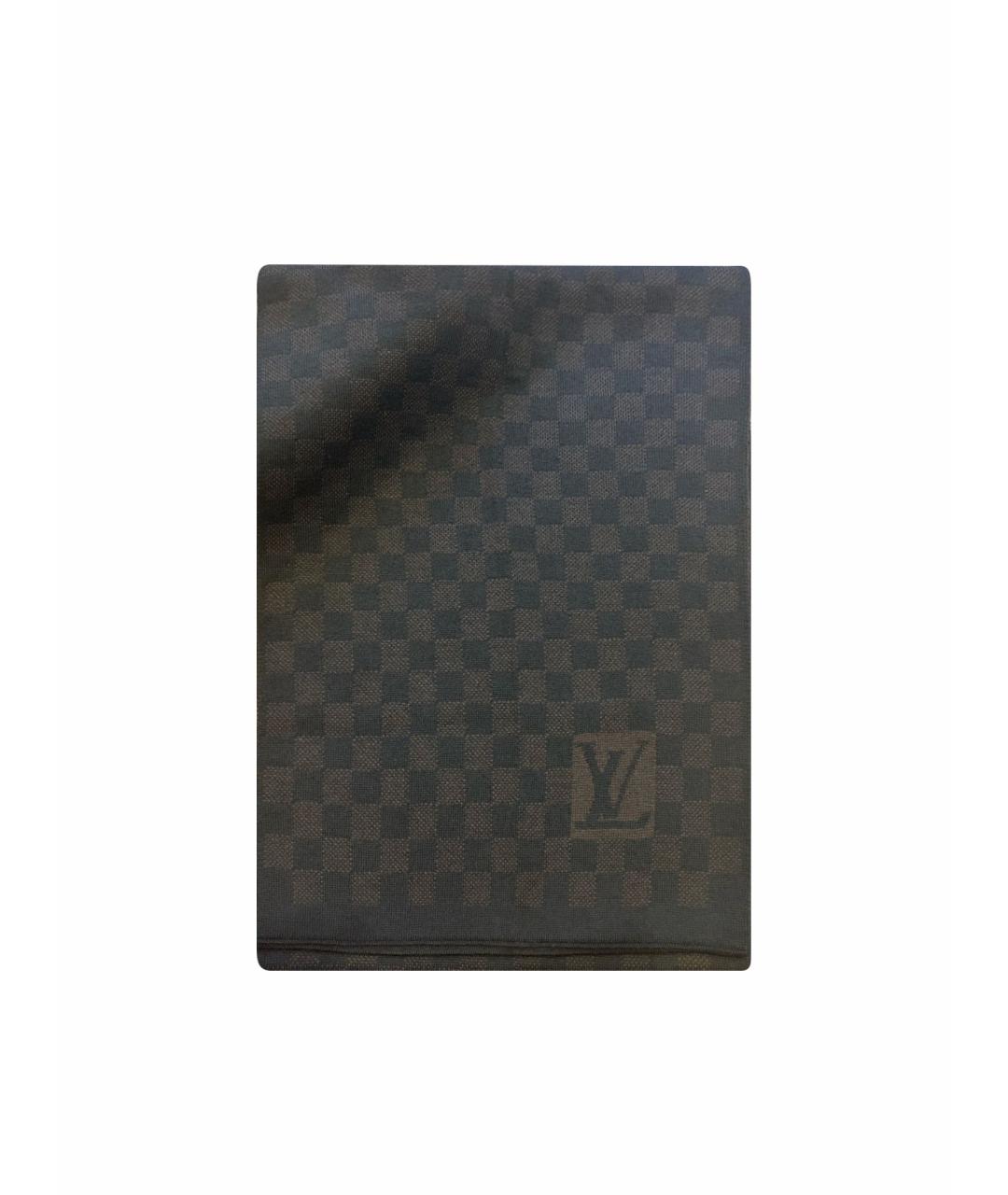 LOUIS VUITTON Коричневый шерстяной шарф, фото 1