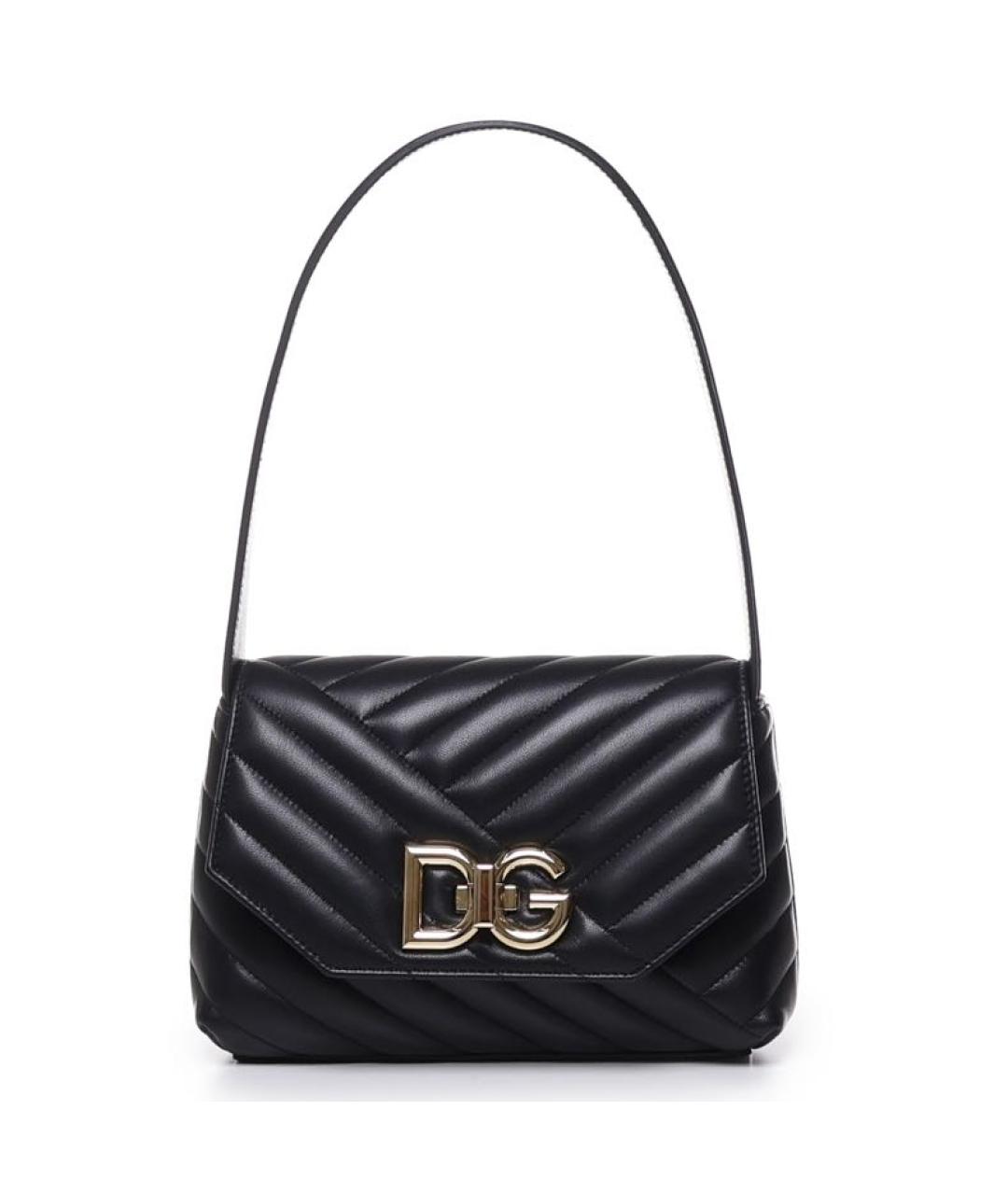 DOLCE&GABBANA Черная кожаная сумка через плечо, фото 4