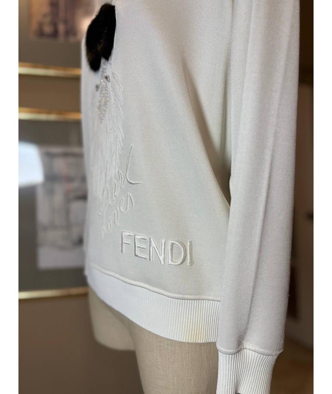 FENDI Белый джемпер / свитер, фото 4