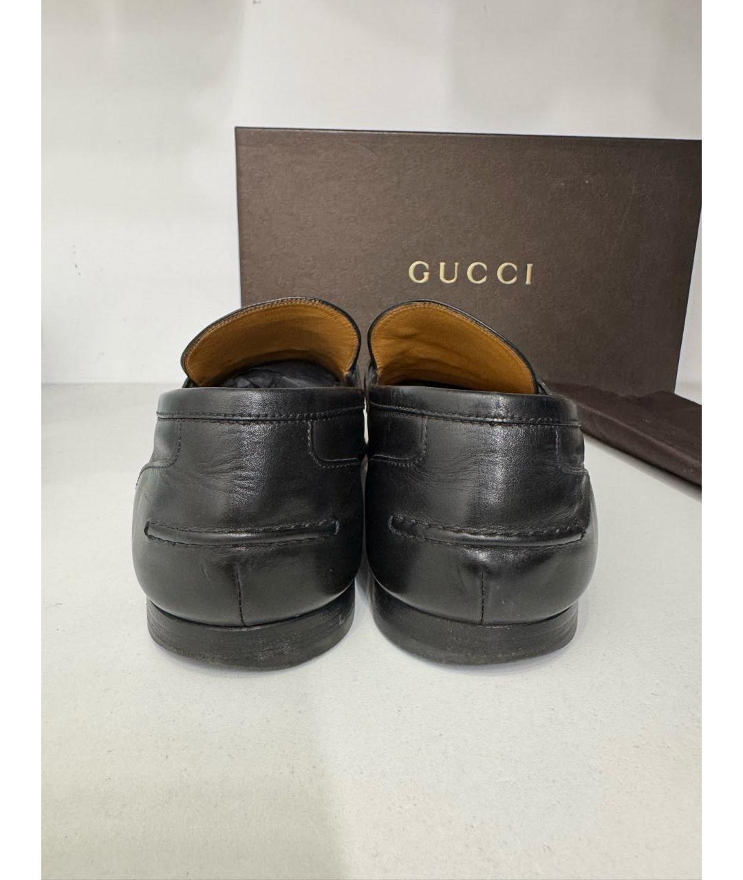 GUCCI Черные кожаные лоферы, фото 4