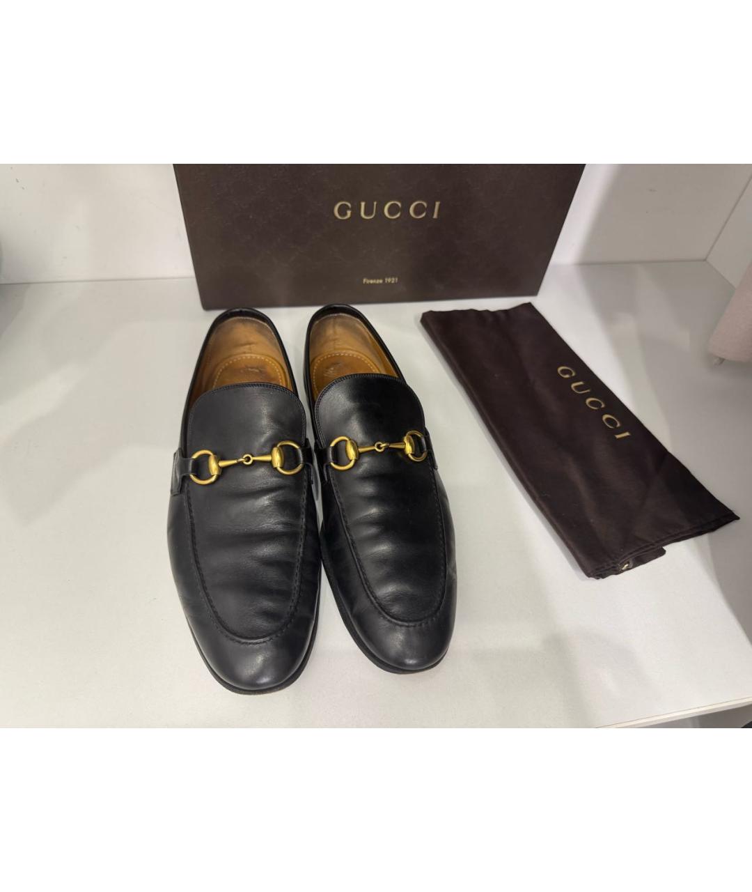 GUCCI Черные кожаные лоферы, фото 2