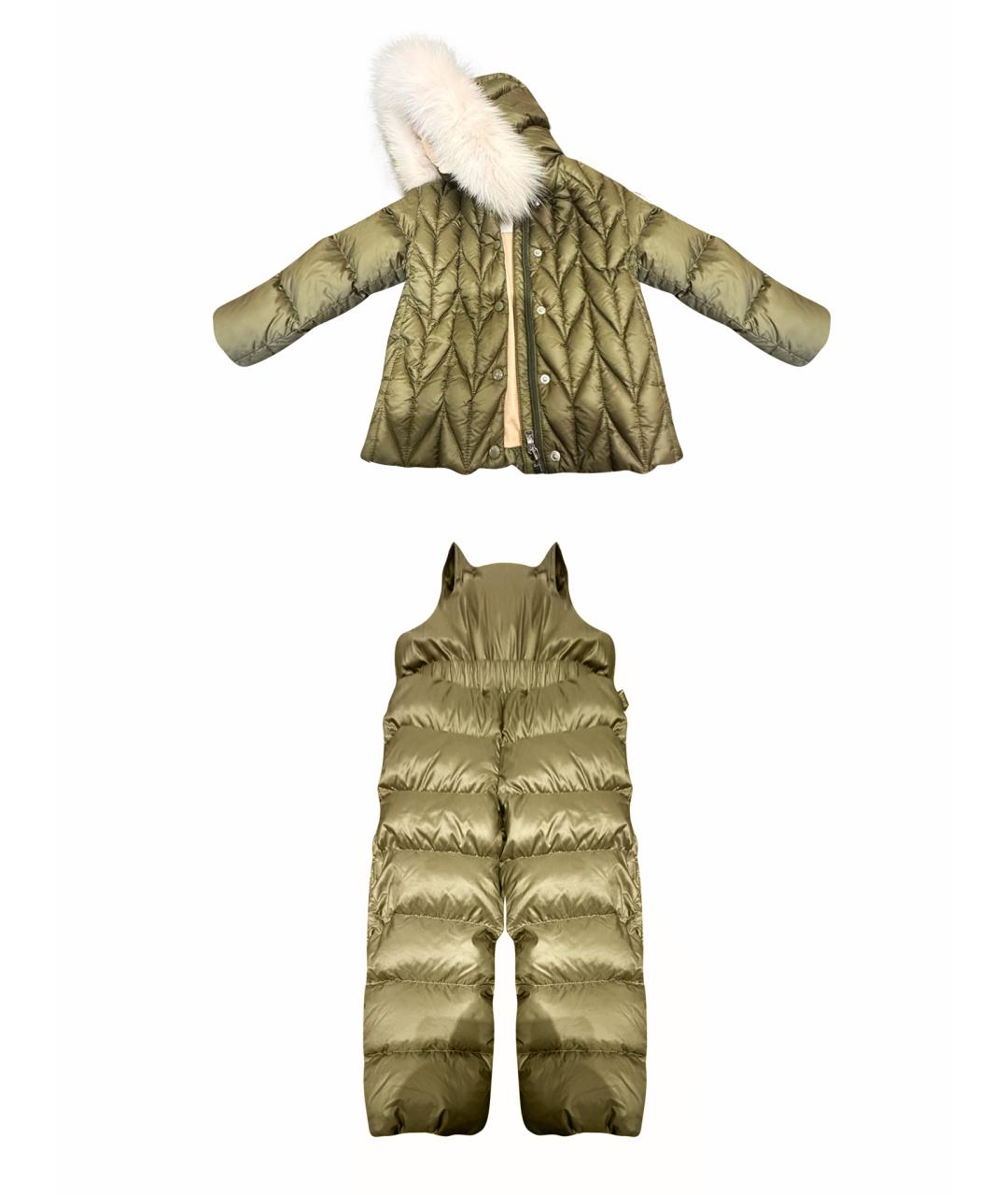 MONCLER KIDS Зеленый комбинезон, фото 1