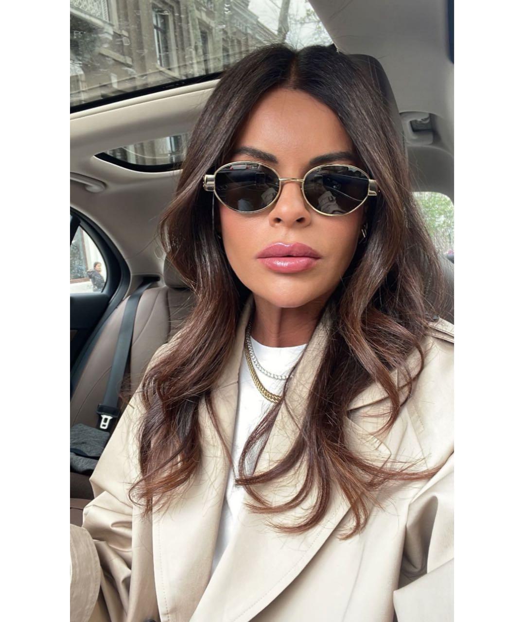 CELINE Серебряные металлические солнцезащитные очки, фото 8