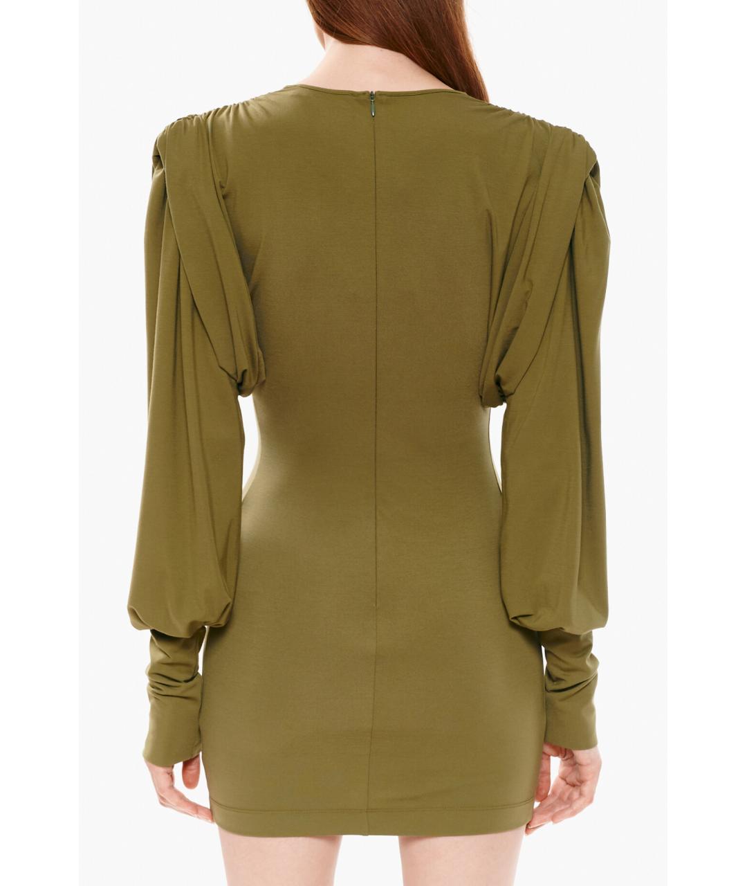 THE ATTICO Хаки повседневное платье, фото 5