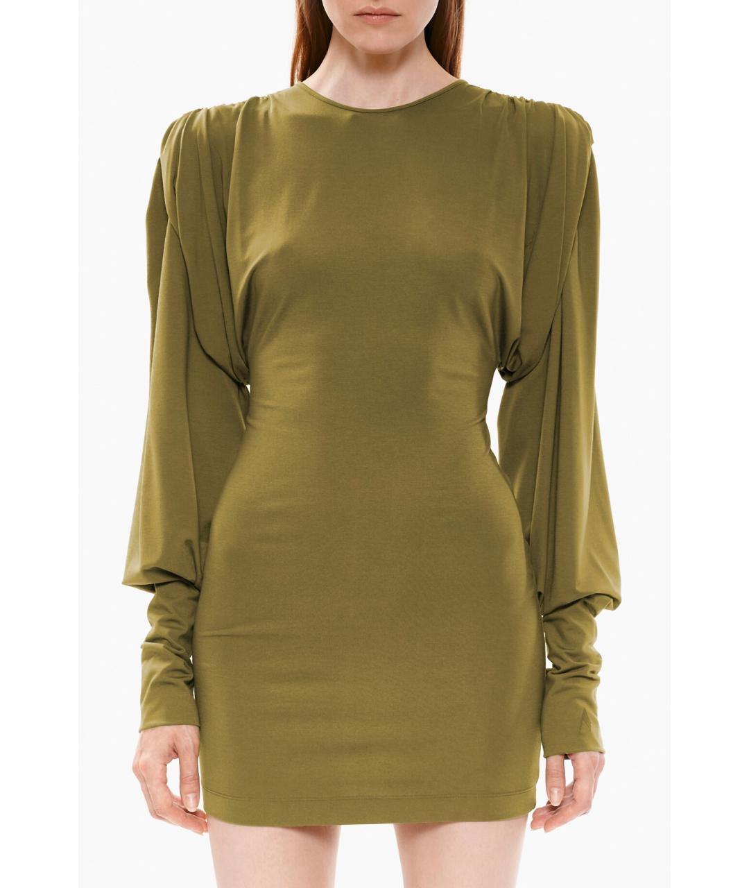 THE ATTICO Хаки повседневное платье, фото 4
