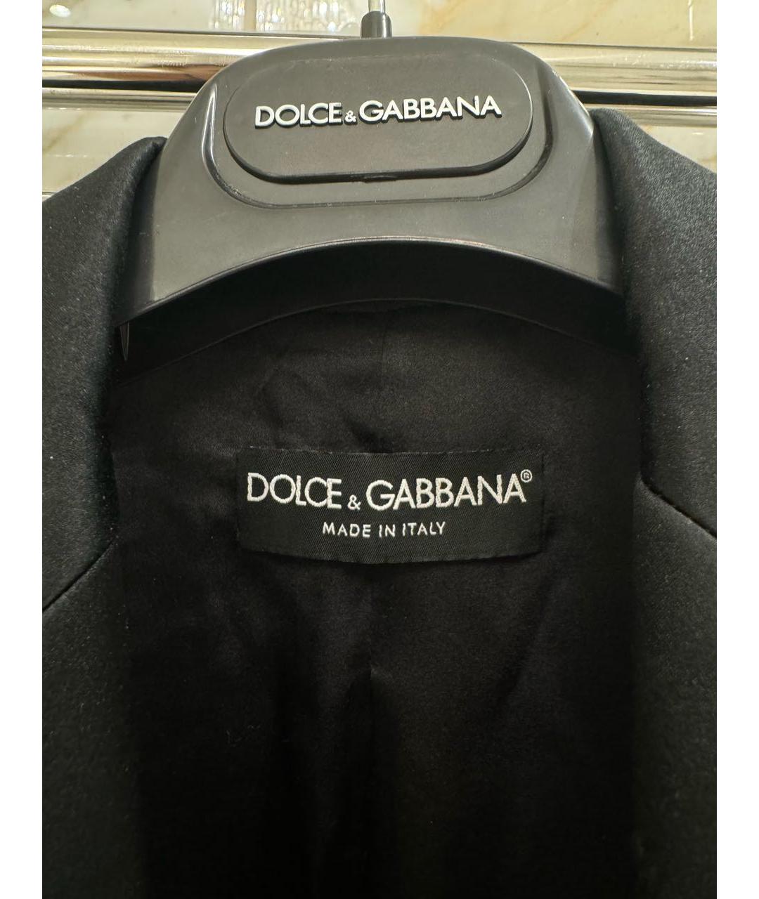 DOLCE&GABBANA Черный шелковый жакет/пиджак, фото 5