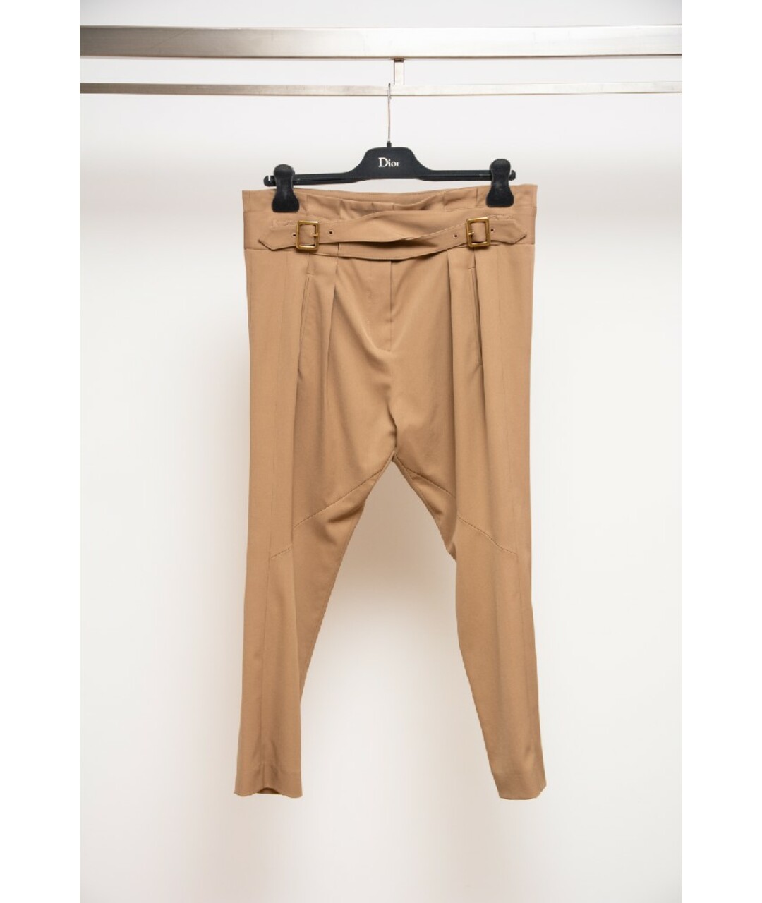 CHRISTIAN DIOR Бежевые шерстяные брюки узкие, фото 7