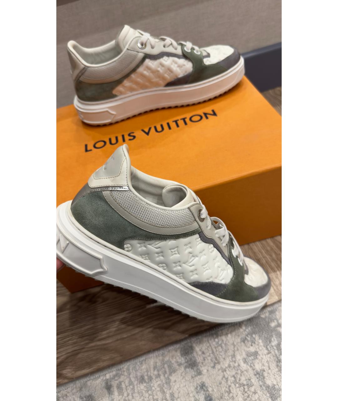 LOUIS VUITTON Белые кожаные кеды, фото 5