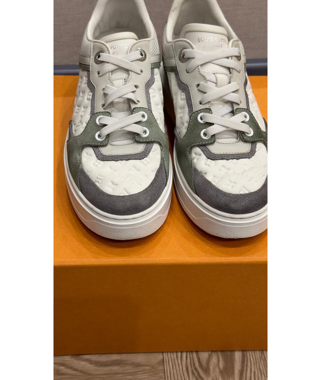 LOUIS VUITTON Белые кожаные кеды, фото 2