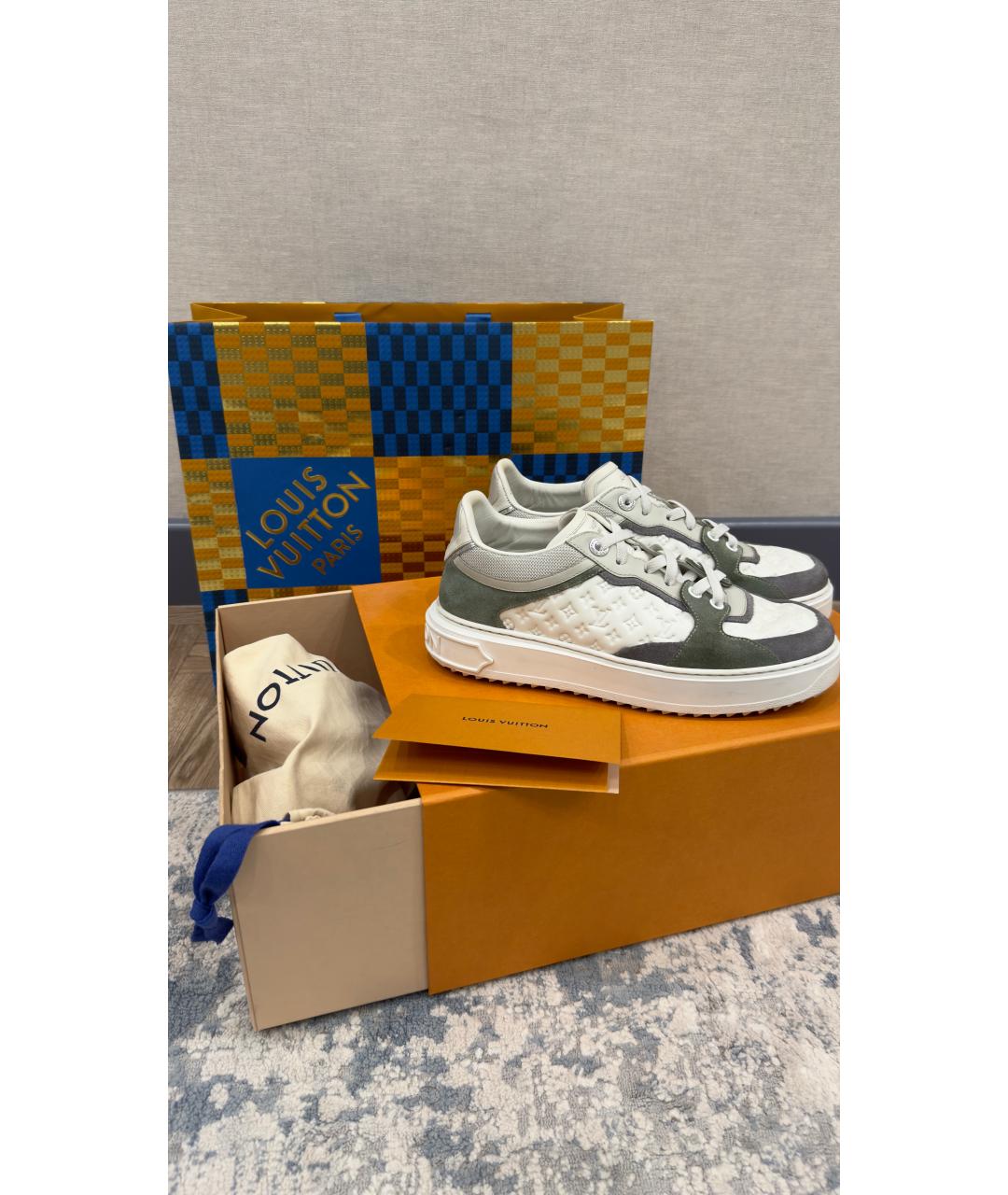 LOUIS VUITTON Белые кожаные кеды, фото 4