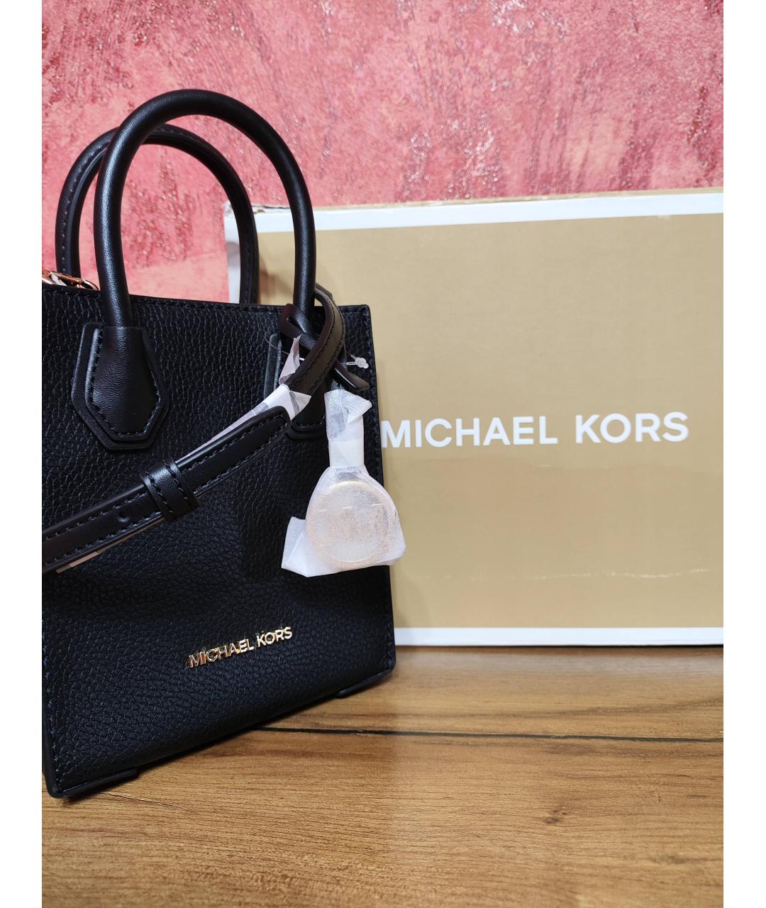 MICHAEL KORS Черная кожаная сумка с короткими ручками, фото 5