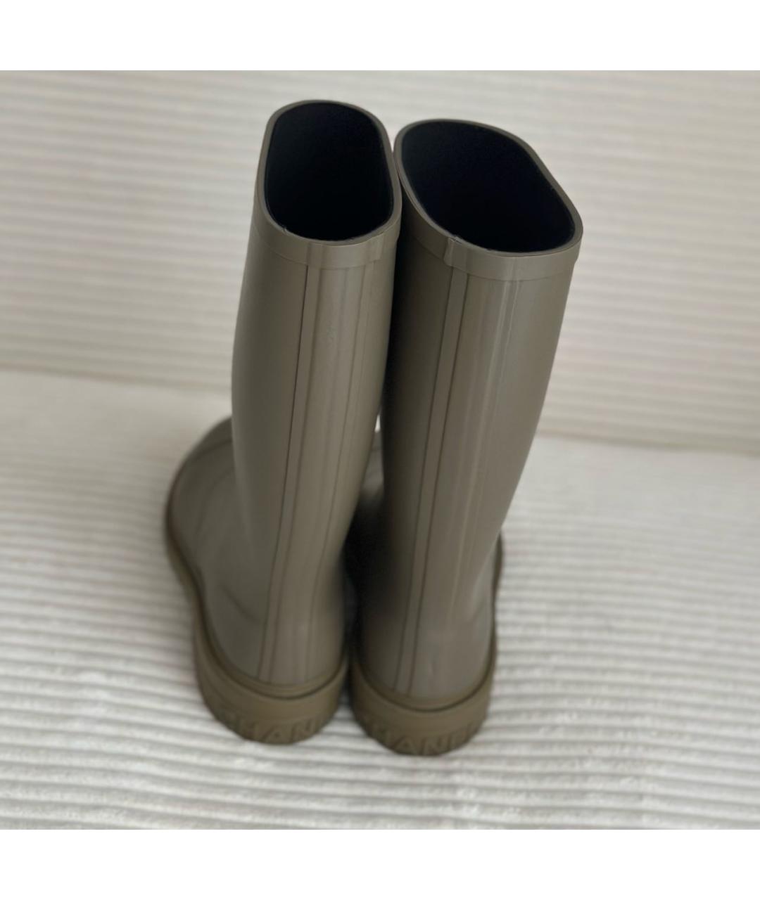CHANEL Хаки резиновые сапоги, фото 4