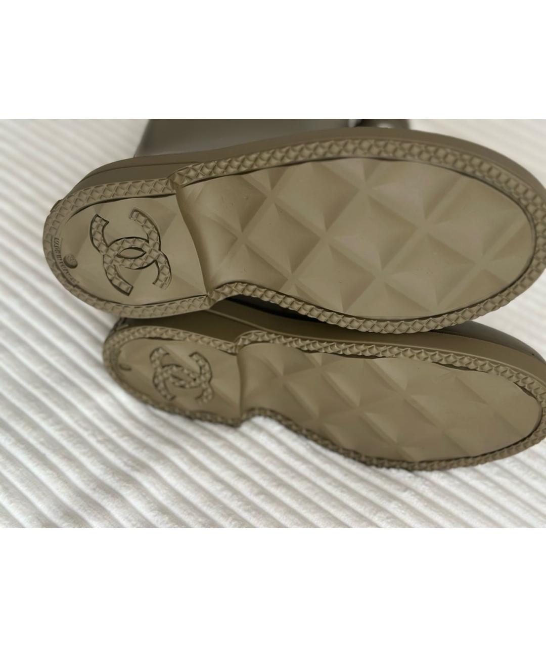CHANEL Хаки резиновые сапоги, фото 5