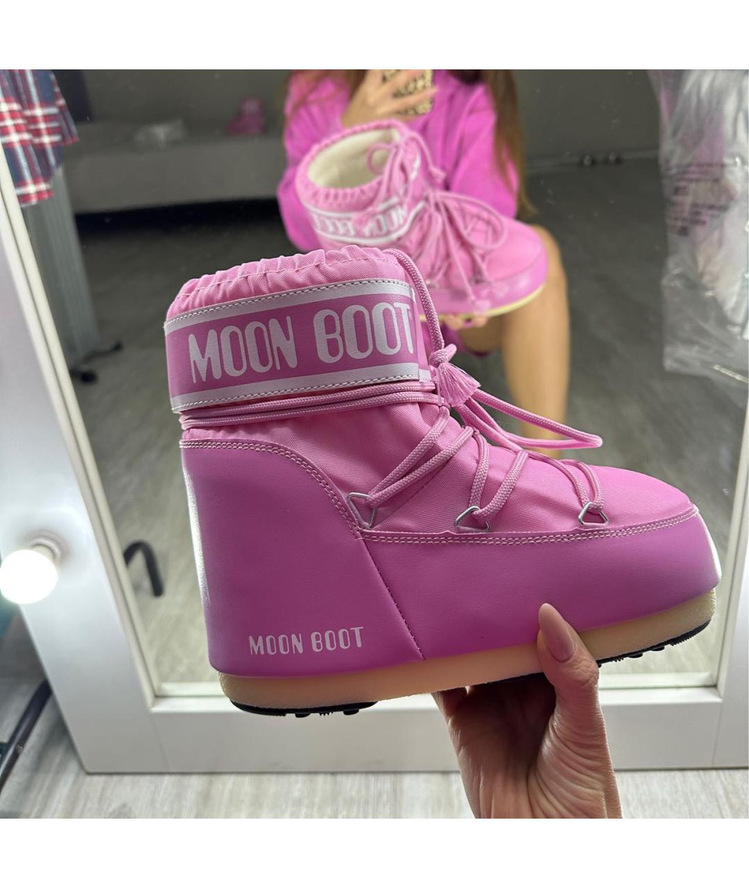 MOON BOOT Розовые ботинки, фото 8