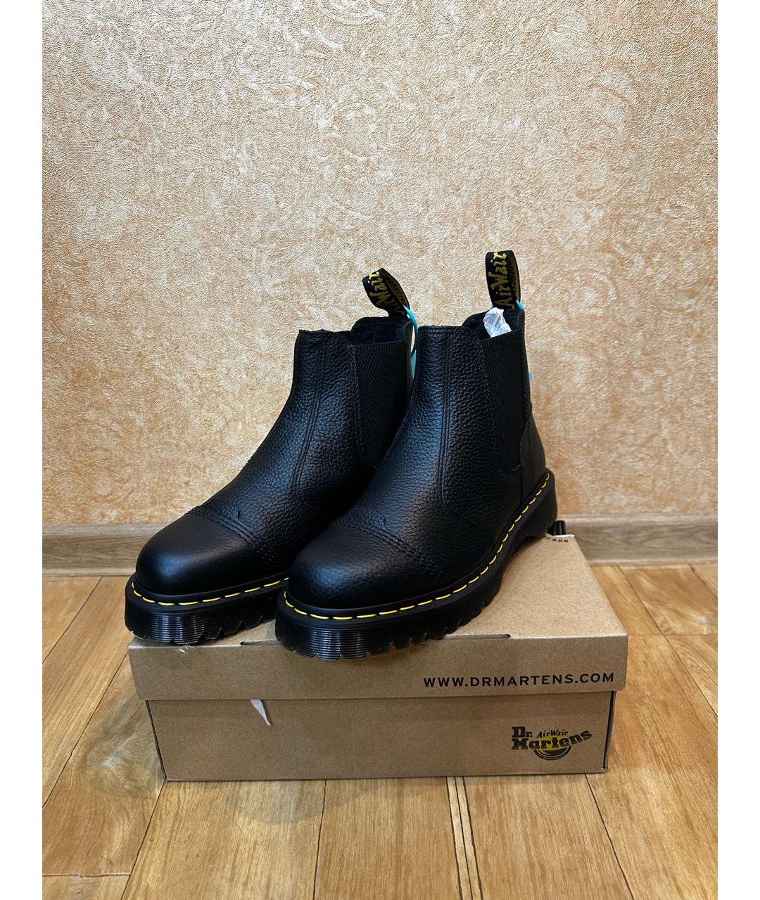 DR. MARTENS Черные кожаные высокие ботинки, фото 2