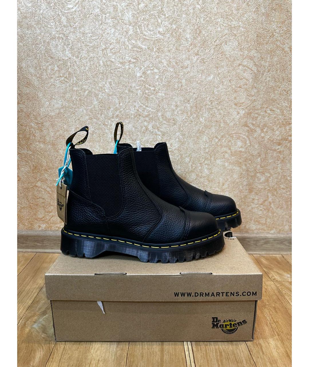 DR. MARTENS Черные кожаные высокие ботинки, фото 5