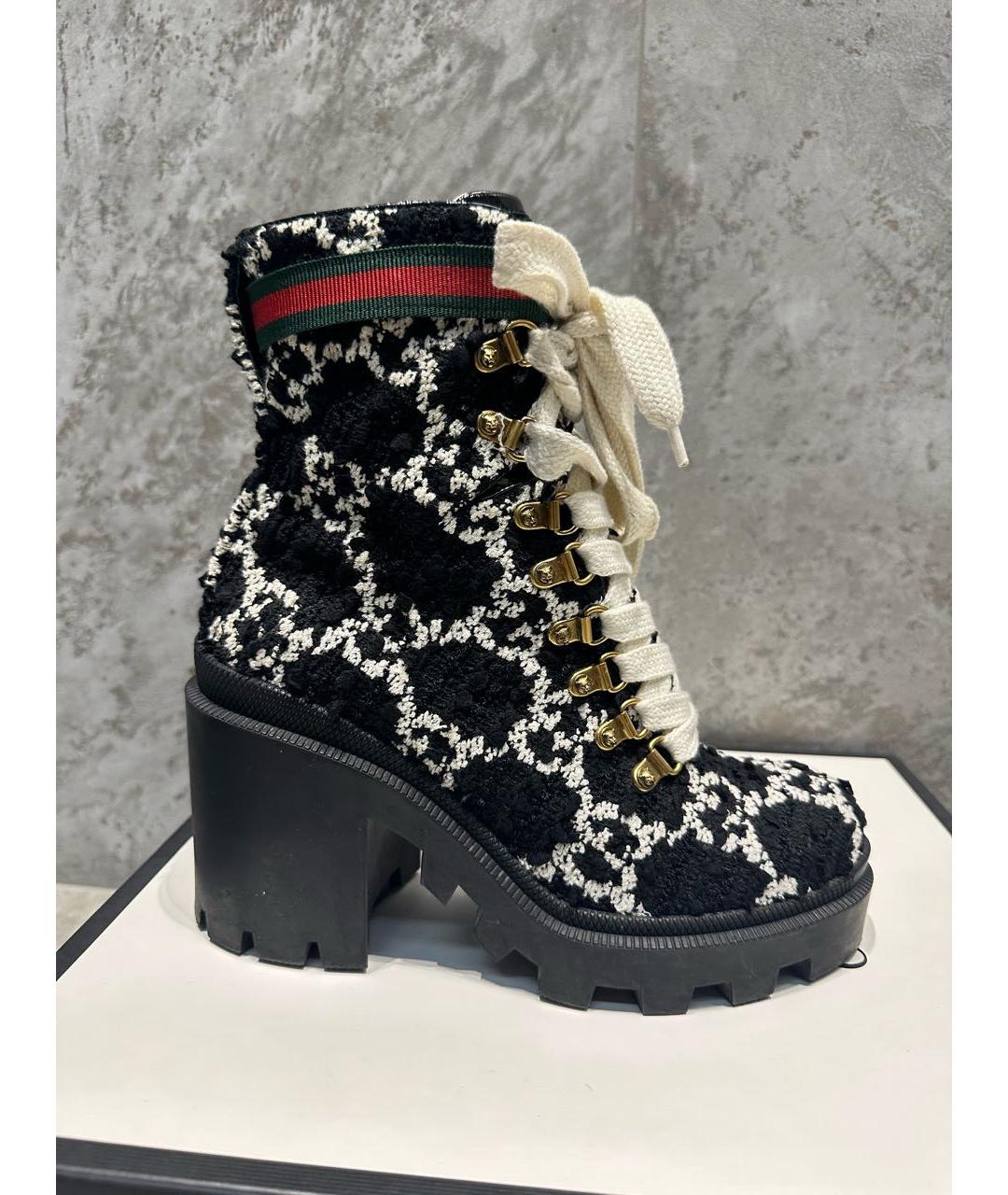 GUCCI Черные текстильные ботильоны, фото 7