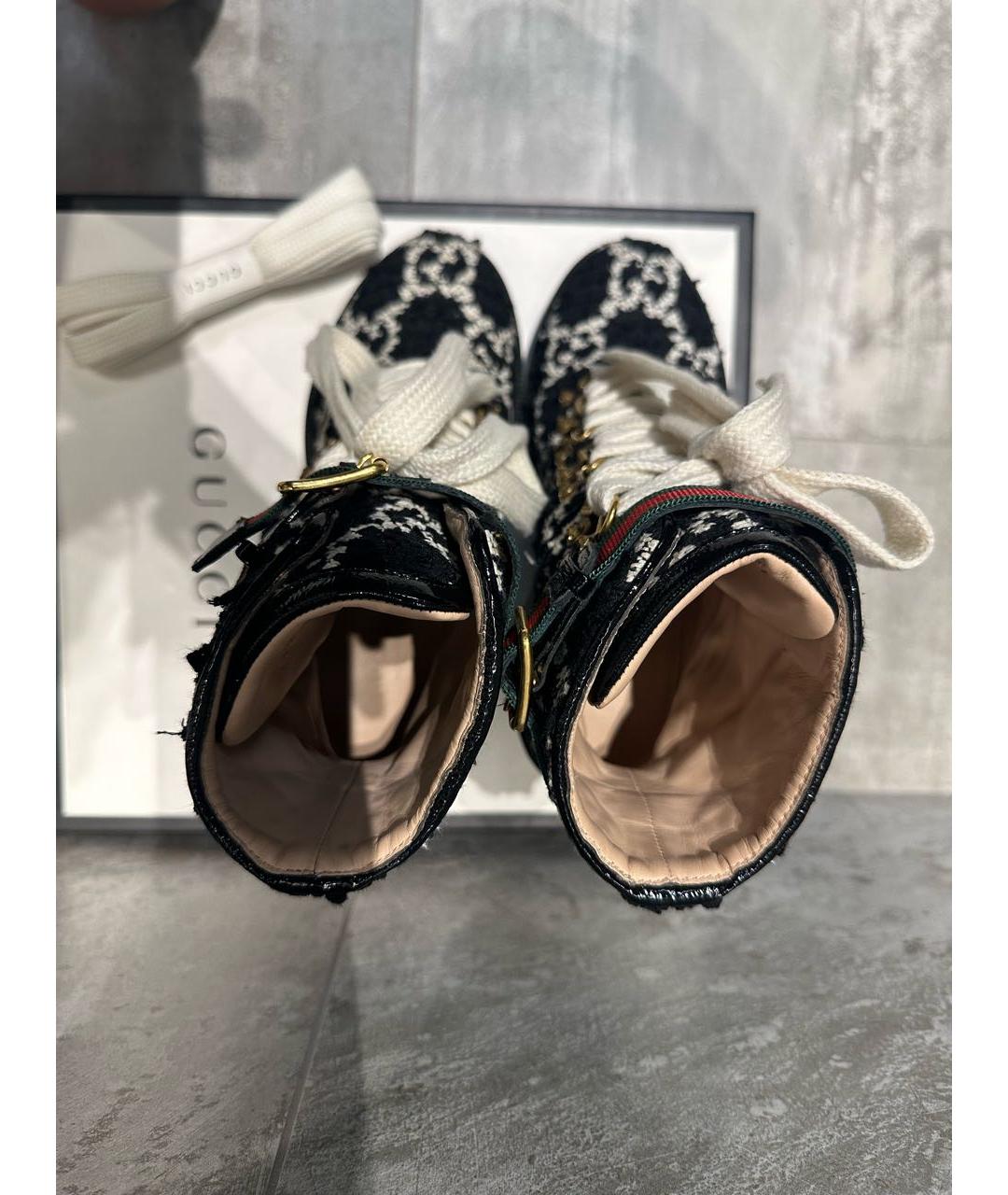 GUCCI Черные текстильные ботильоны, фото 3