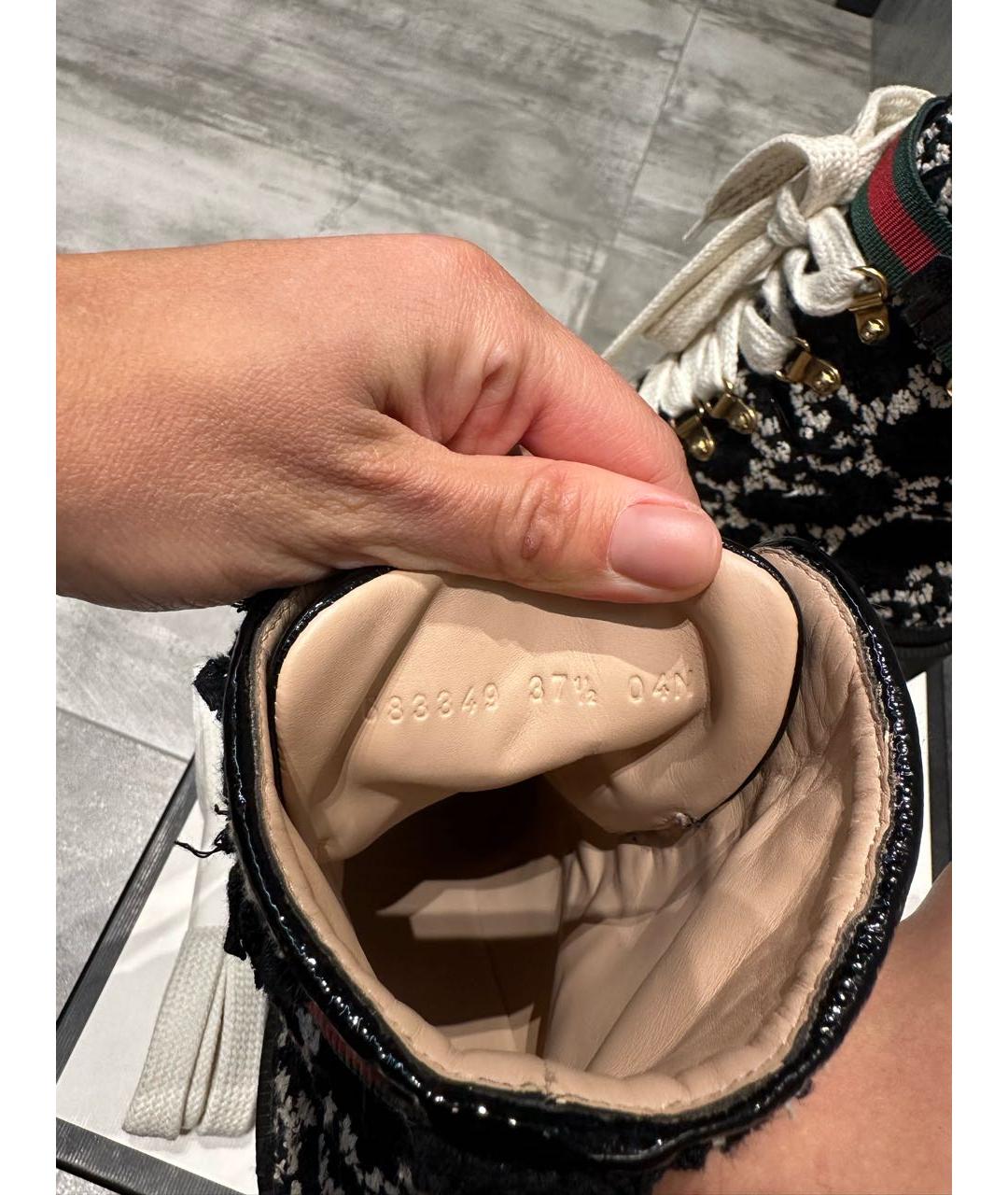 GUCCI Черные текстильные ботильоны, фото 6
