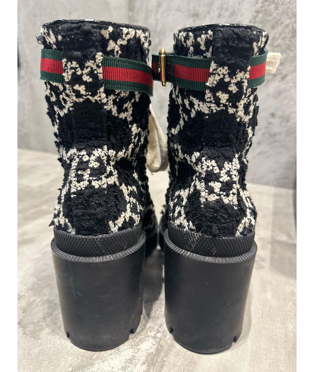 GUCCI Черные текстильные ботильоны, фото 4