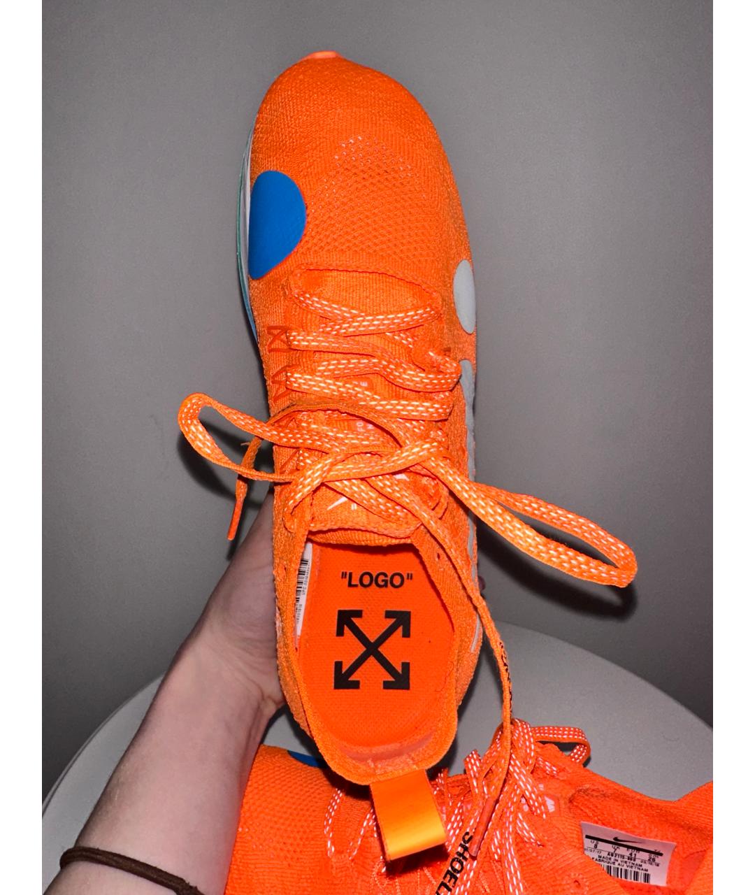 NIKE X OFF-WHITE Оранжевое синтетические низкие кроссовки / кеды, фото 2