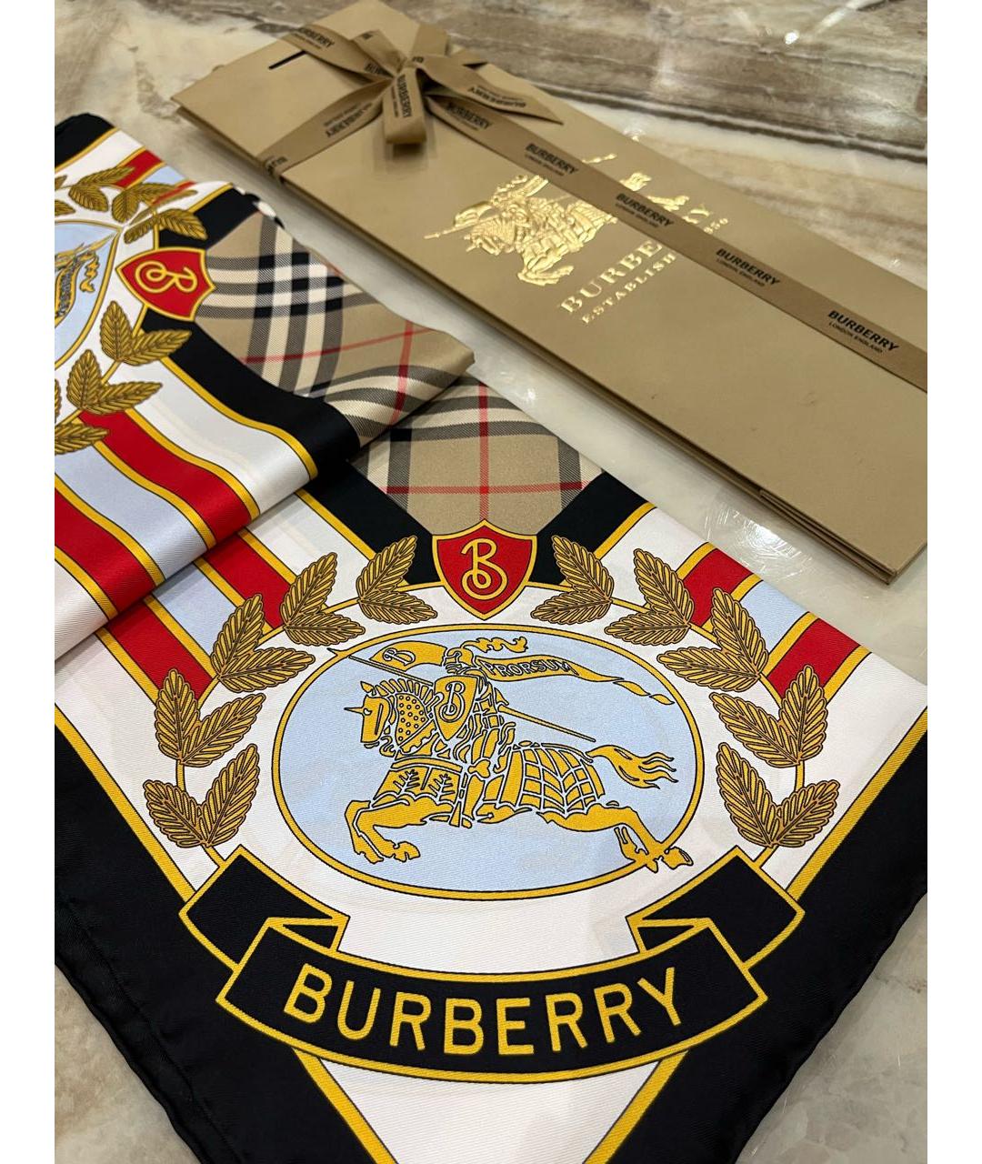 BURBERRY Мульти шелковый платок, фото 3