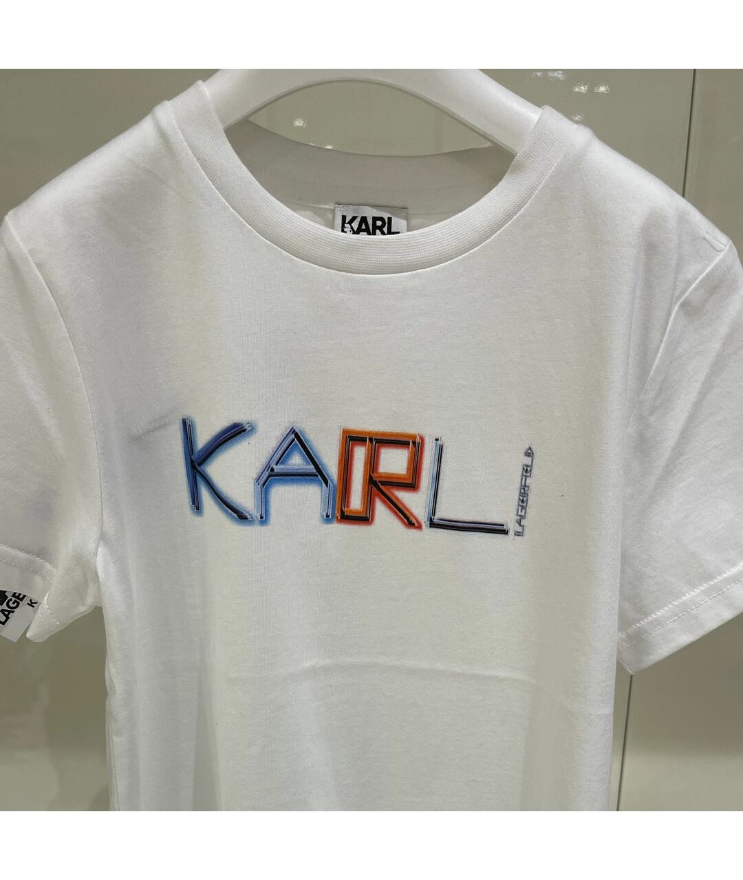 KARL LAGERFELD Белая хлопковая детская футболка, фото 3