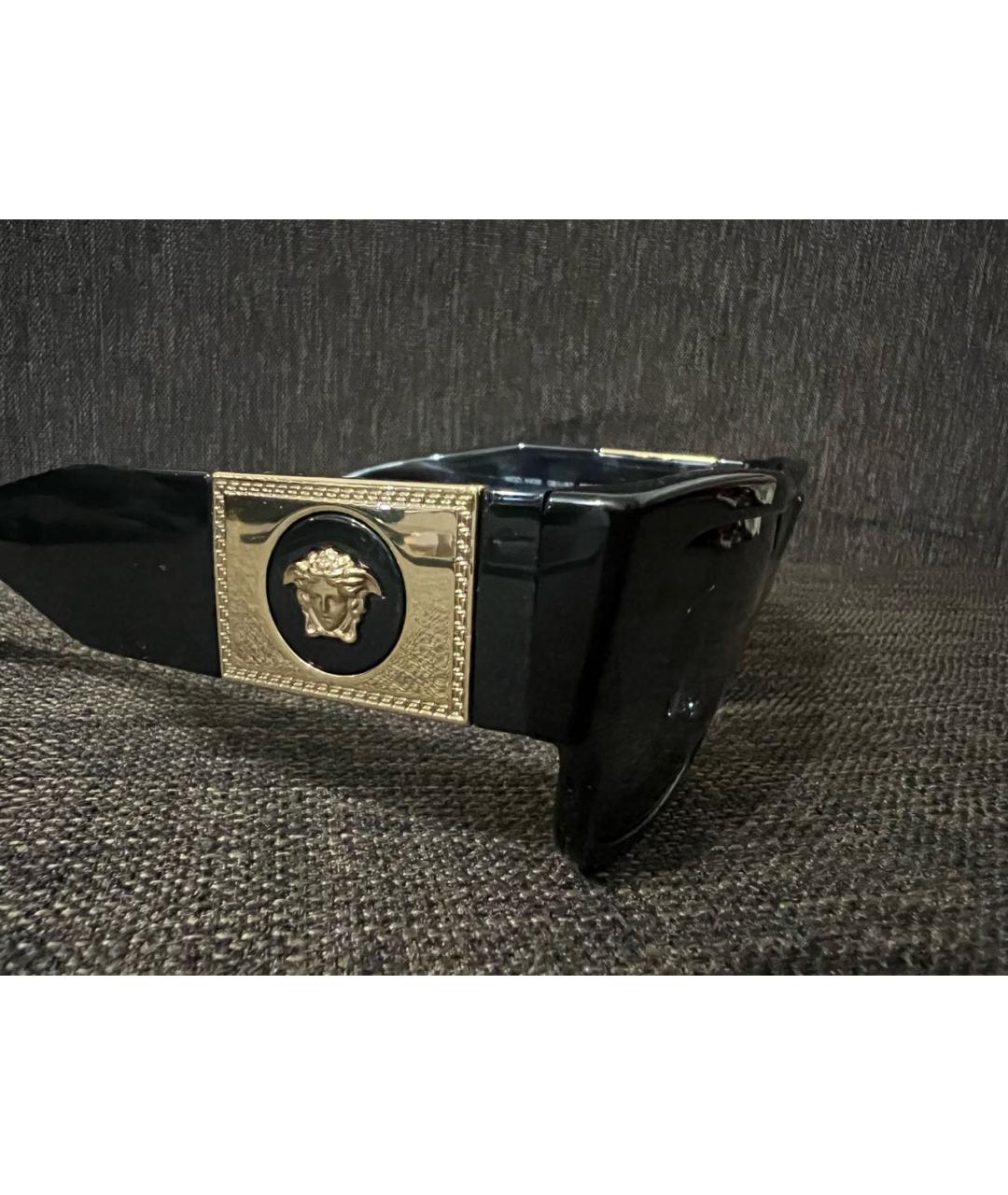 VERSACE Черные пластиковые солнцезащитные очки, фото 3