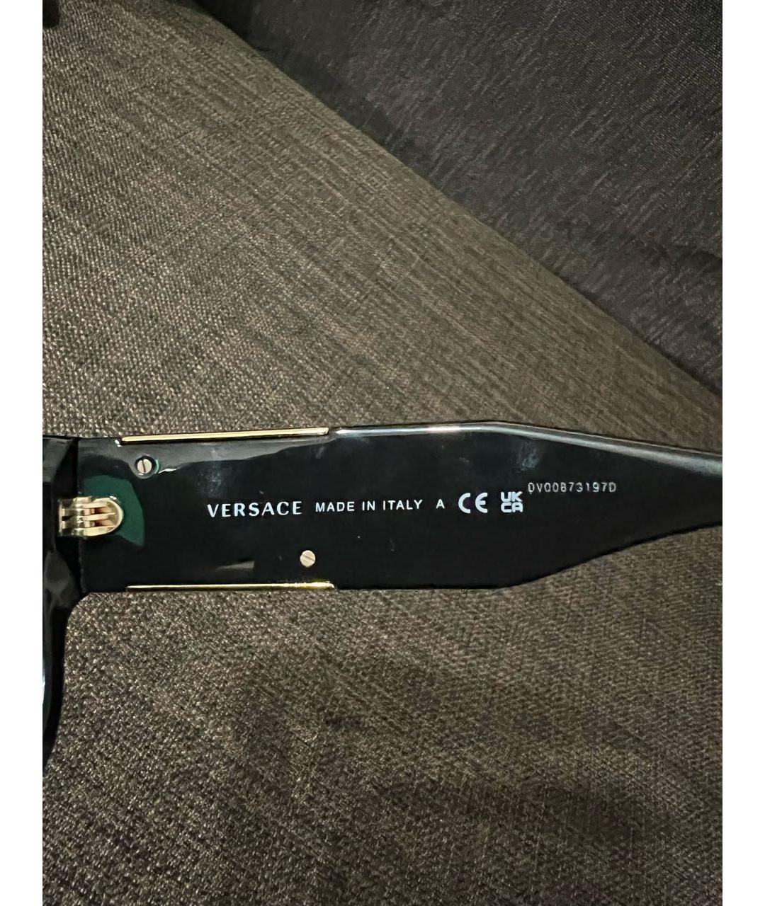 VERSACE Черные пластиковые солнцезащитные очки, фото 6