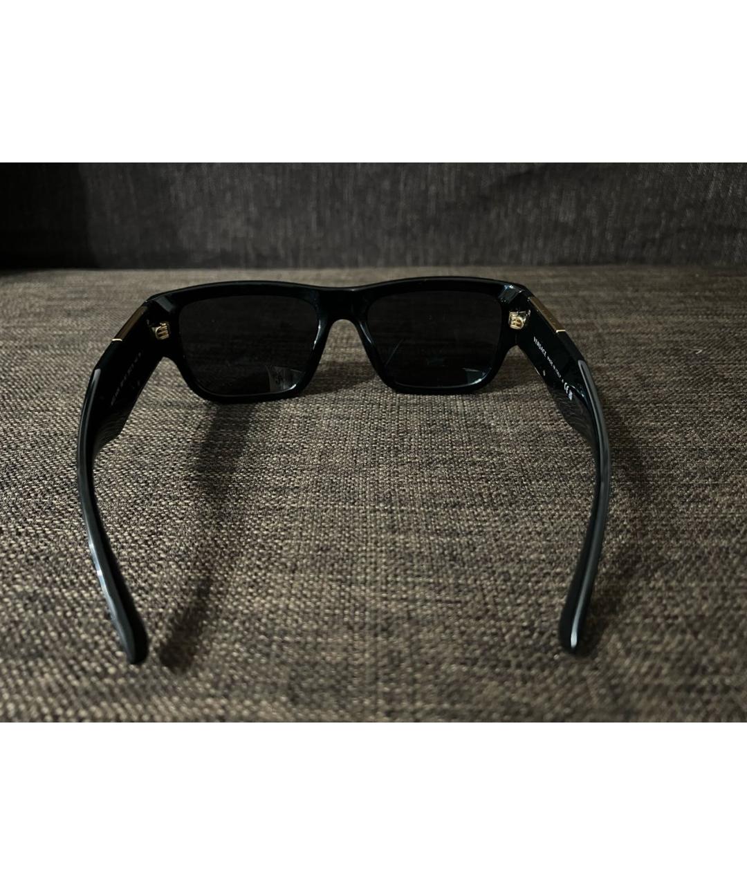 VERSACE Черные пластиковые солнцезащитные очки, фото 8
